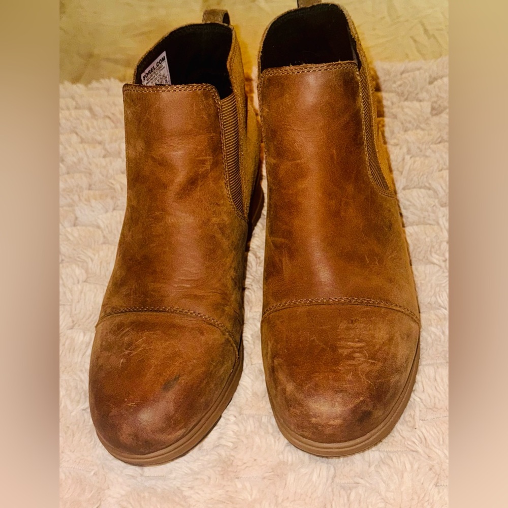 Sorel Tan Leather Ankle Booties